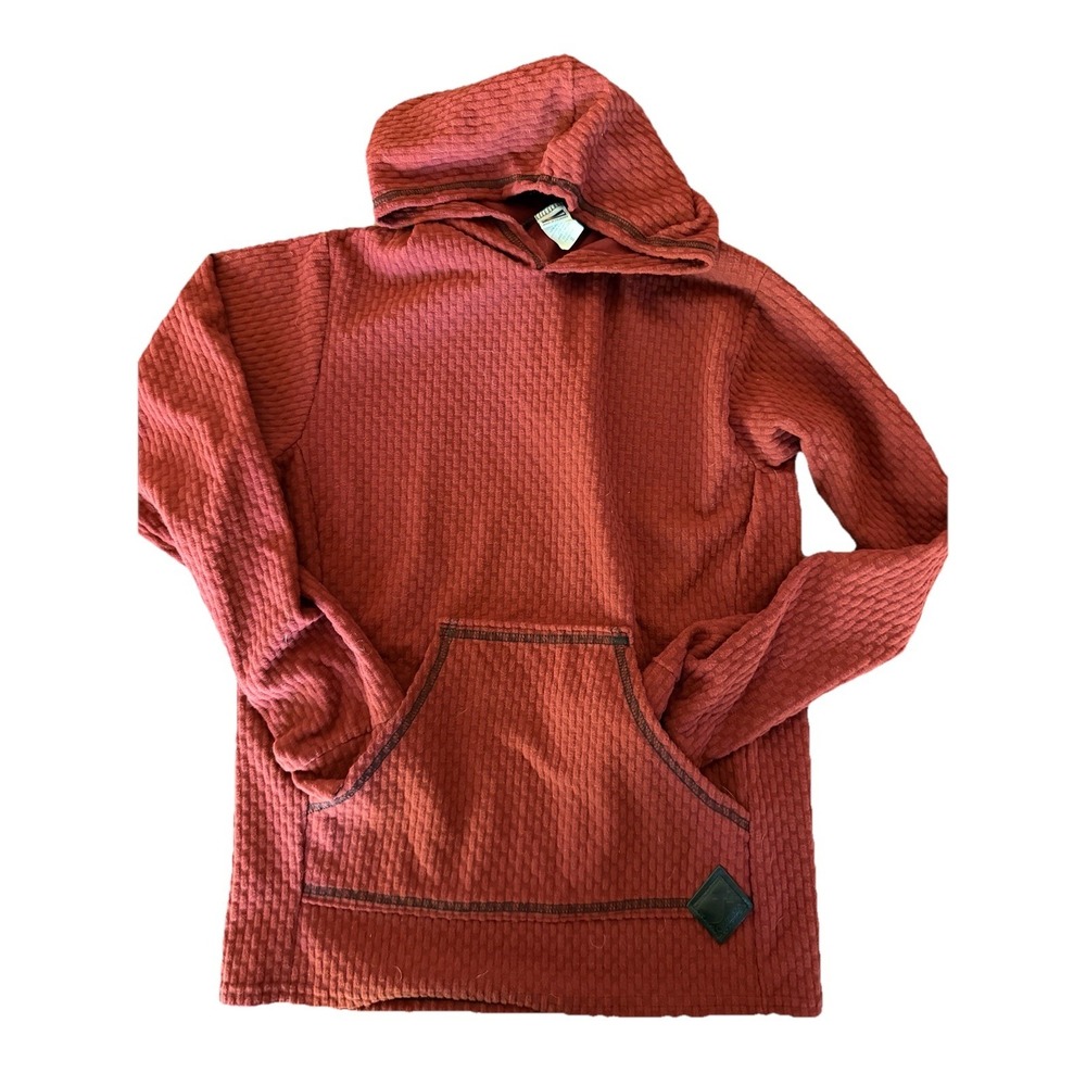 J2 Colorado Micro Grid Hoodie Small  Made In Colorado Red Burgundy  USA Gorpcore